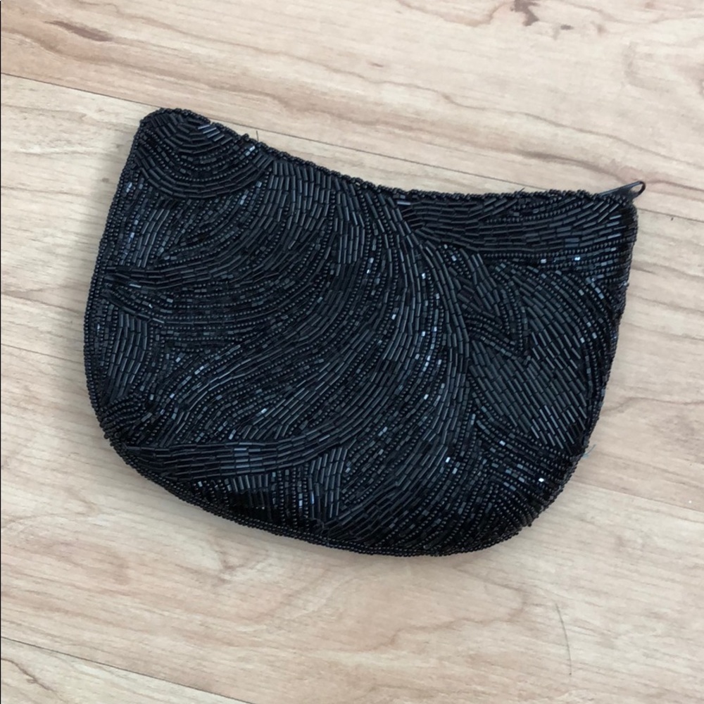 Black beaded small bag / clutch